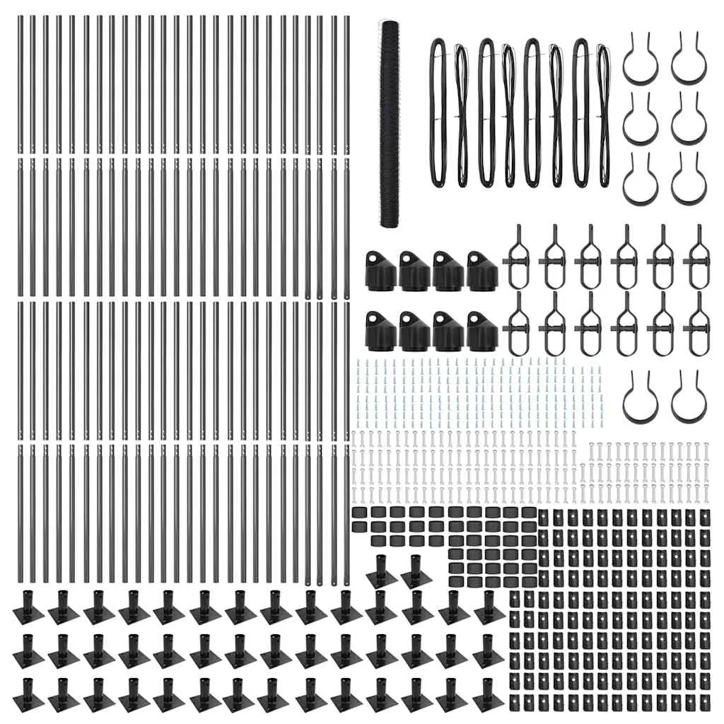 Outdoor-Geländerpfosten Set 10000 x 3,2 x 140 cm Grau