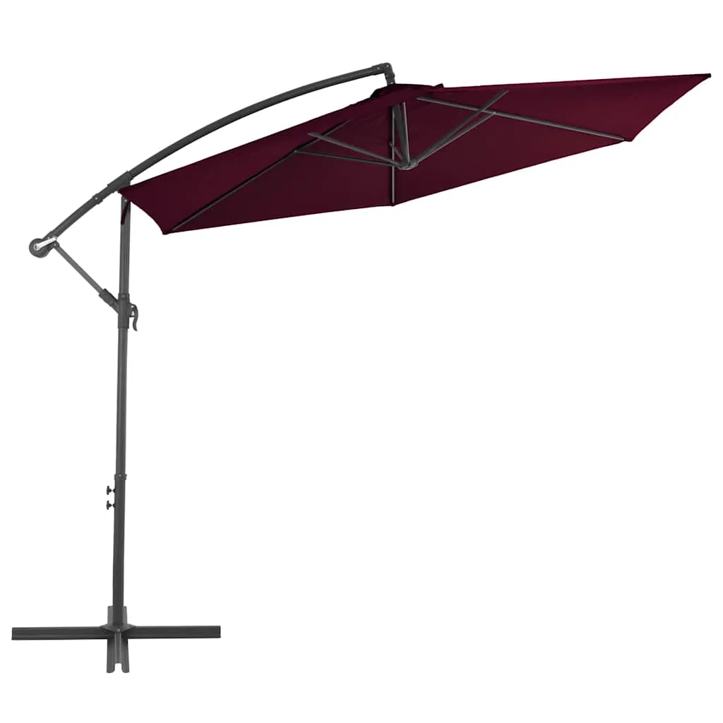 Eleganter Sonnenschirm 300 x 244 cm in Bordeauxrot