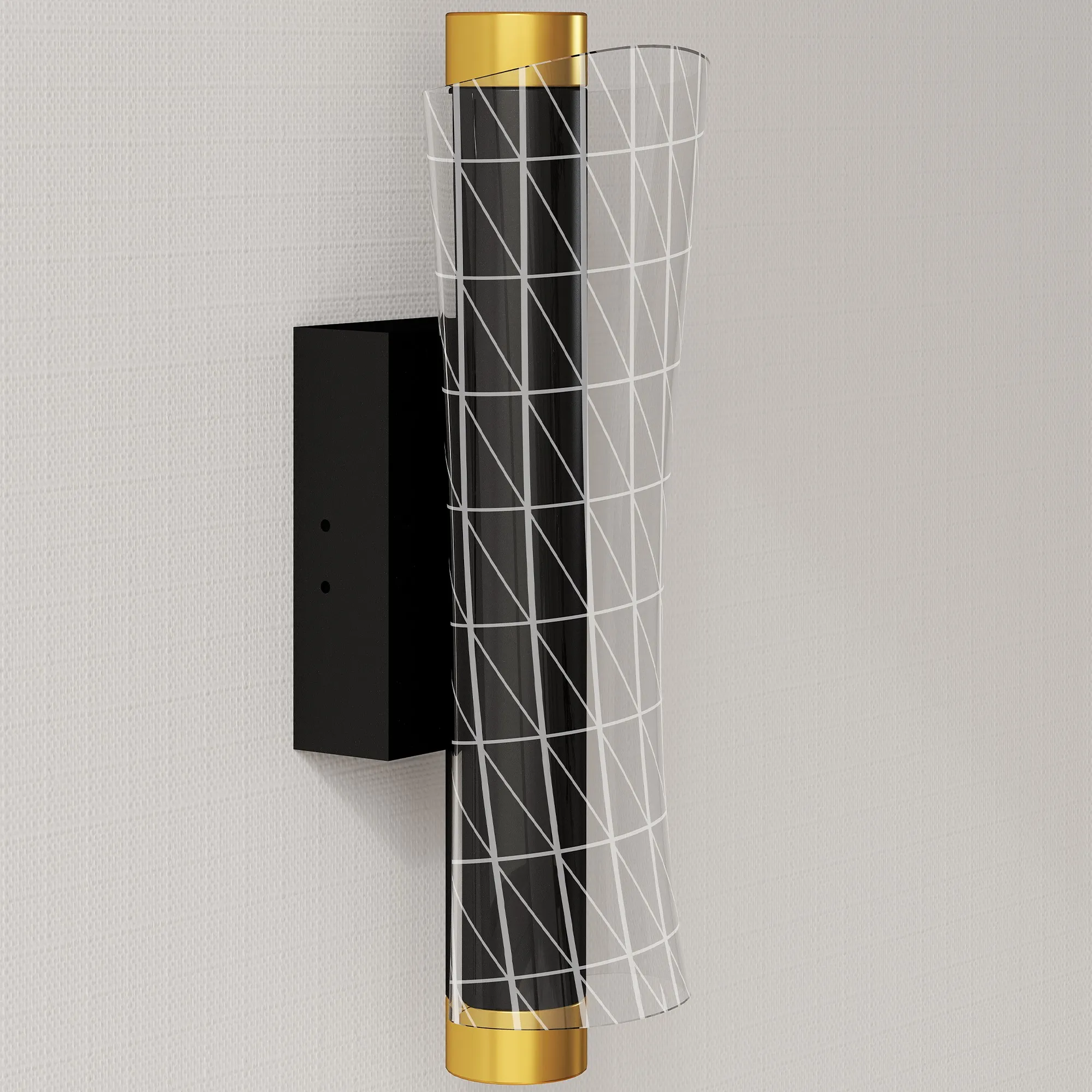 Wandleuchte LED Gitterdesign Metall Schwarz 30,7 x 11 x 10,5 cm