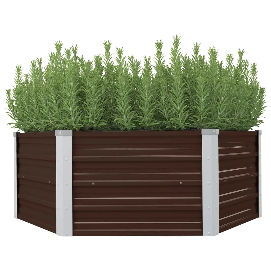Hochbeet Braun 129 x 129 x 46 cm Verzinkter Stahl Hochbeet Braun 129 x 129 x 46 cm Verzinkter Stahl