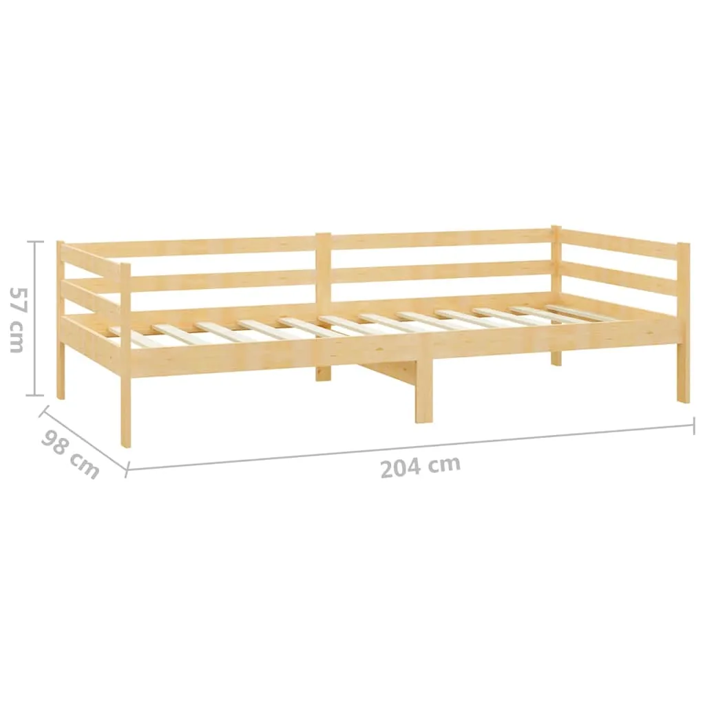 Multifunktionales Tagesbett aus massivem Kiefernholz 204x98x57 cm natur
