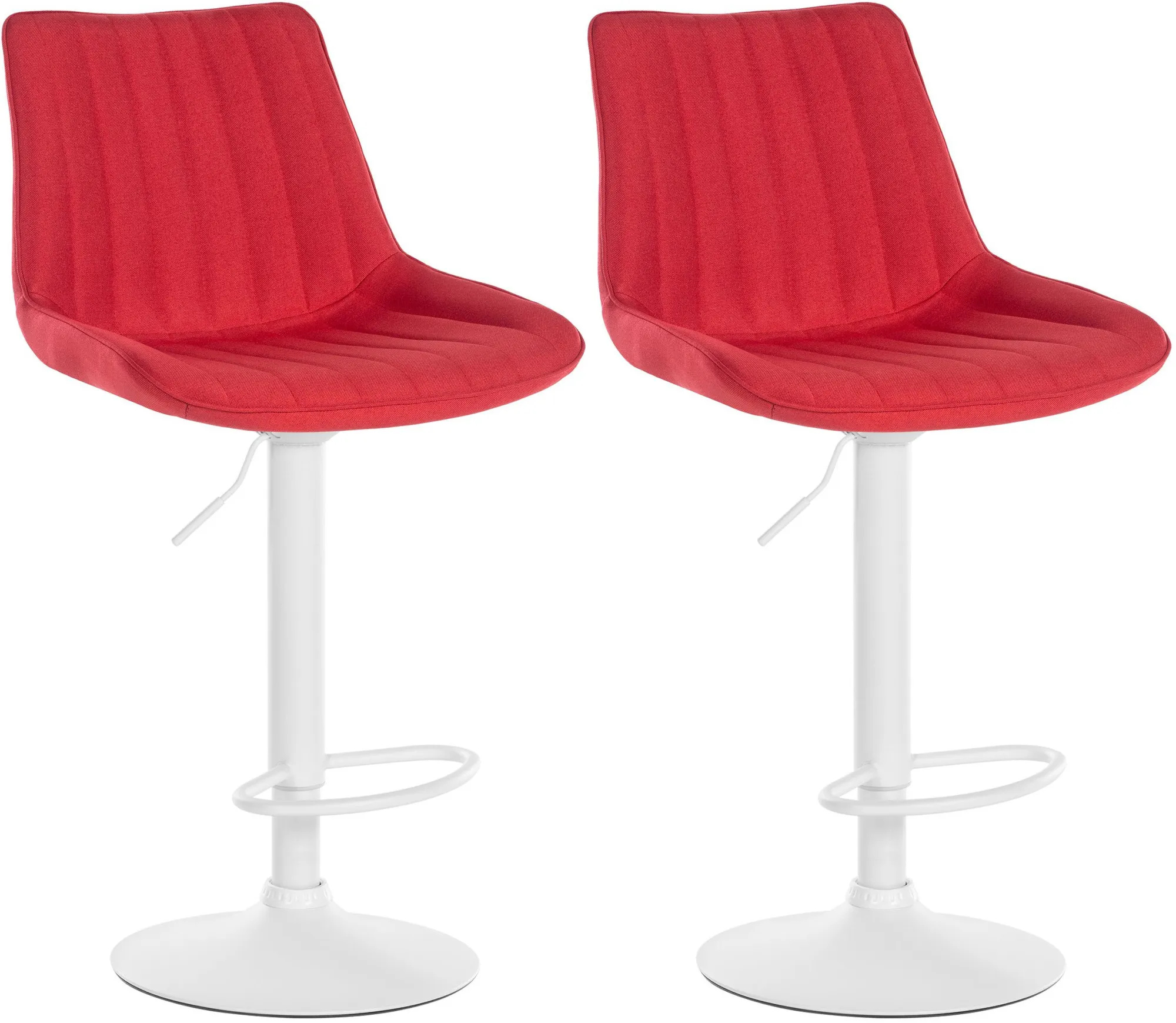 Barhocker Set Toni Stoff 91-112x49,5x50 cm Rot