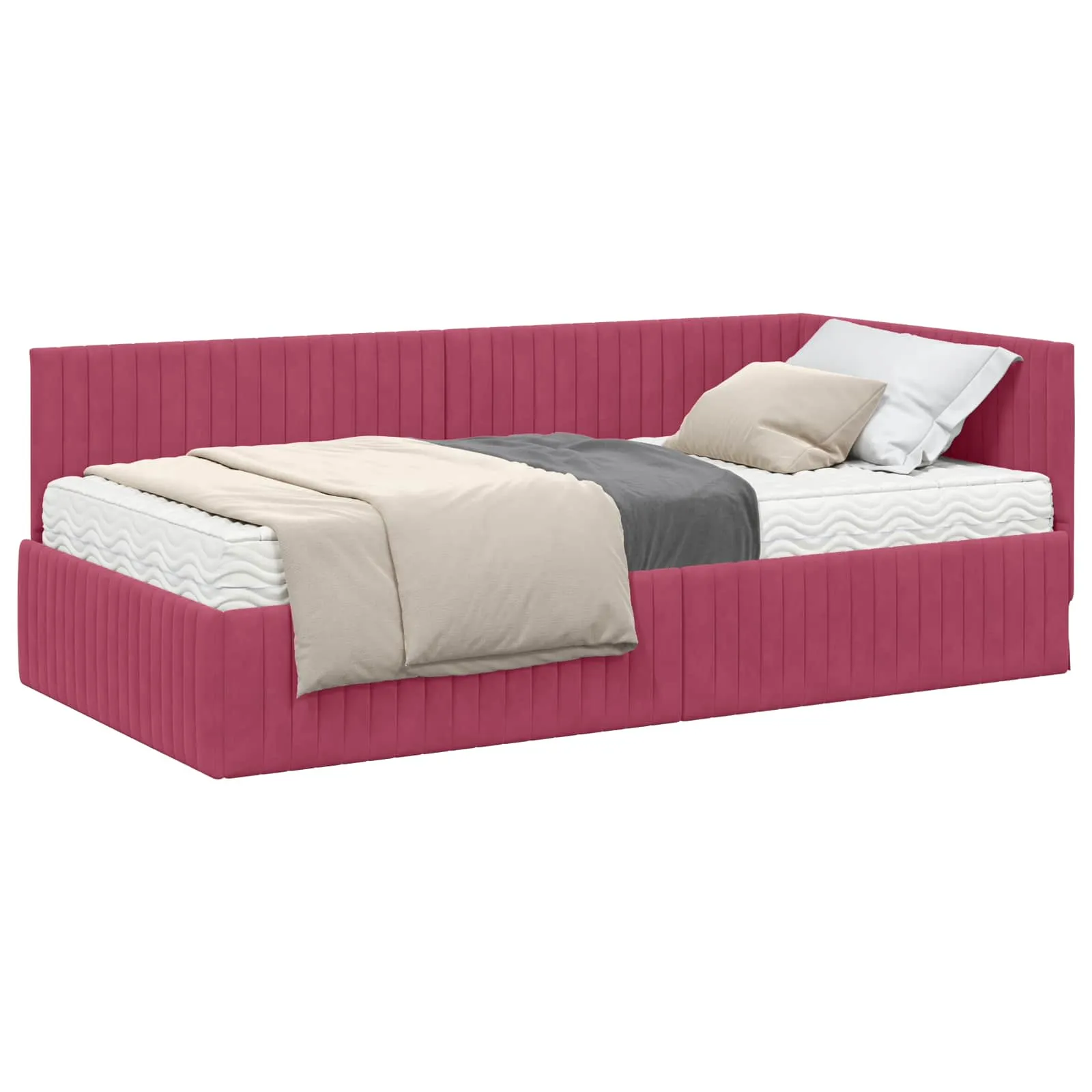 Eckbett mit Matratze 204 x 104 x 72 cm Grün