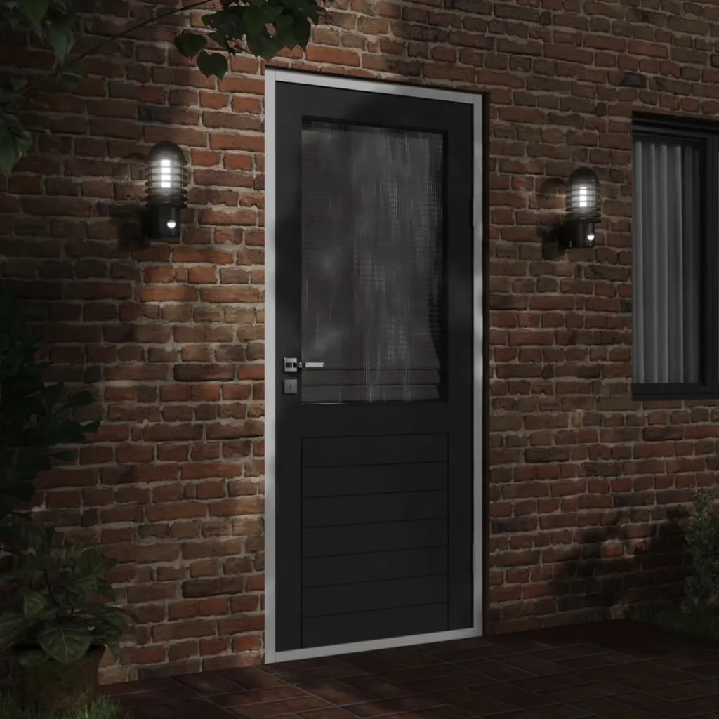 Außenwandleuchte Schwarz 15x15x33,5 cm mit PIR-Sensor und IP44