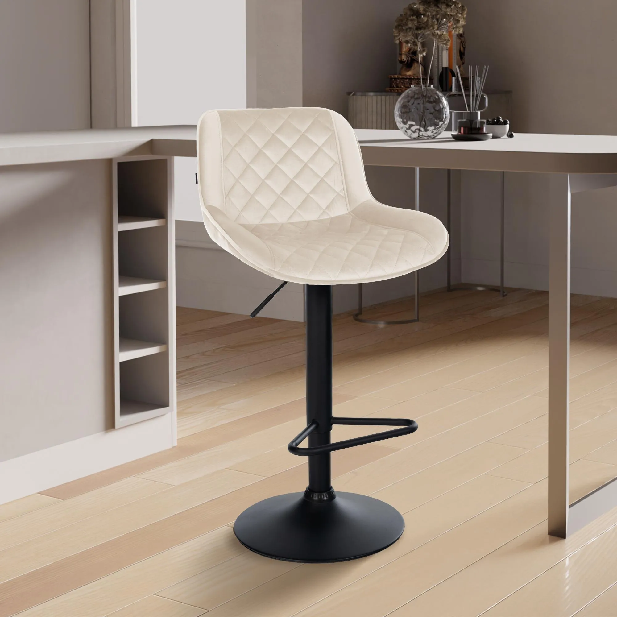 Barhocker Kasson 2er Set 84x50x52 cm creme