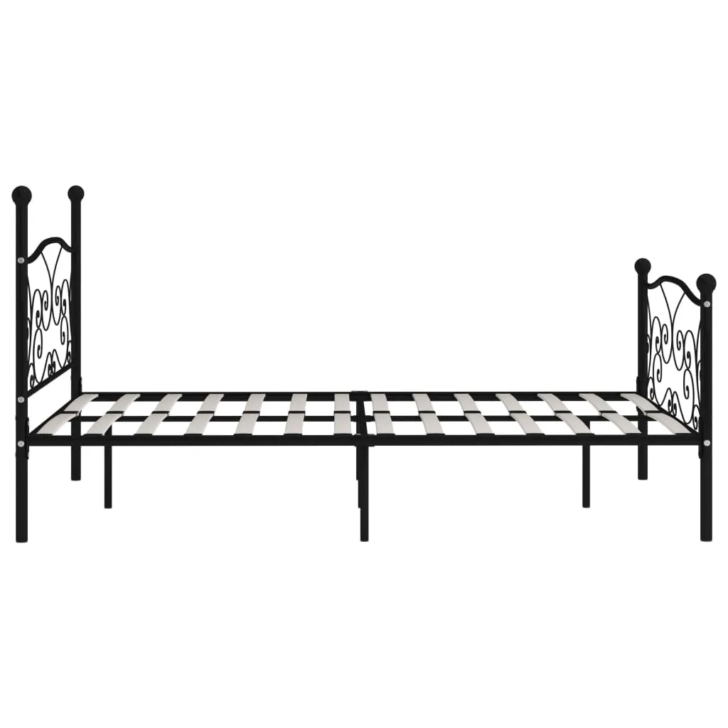 Metallbettgestell Schwarz 211x169x105 cm mit Lattenrost