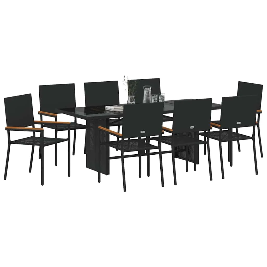 Gartentisch-Set Schwarz 190 x 80 x 75 cm für den Außenbereich