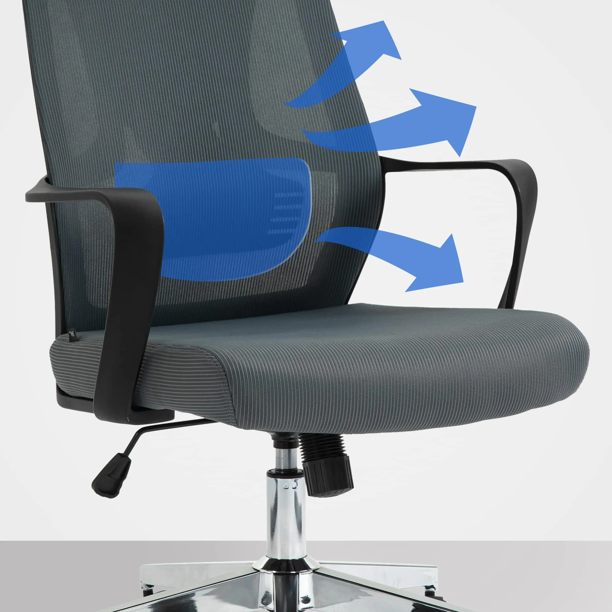 Bürostuhl Kanab 62,5x61x118-128 cm grau
