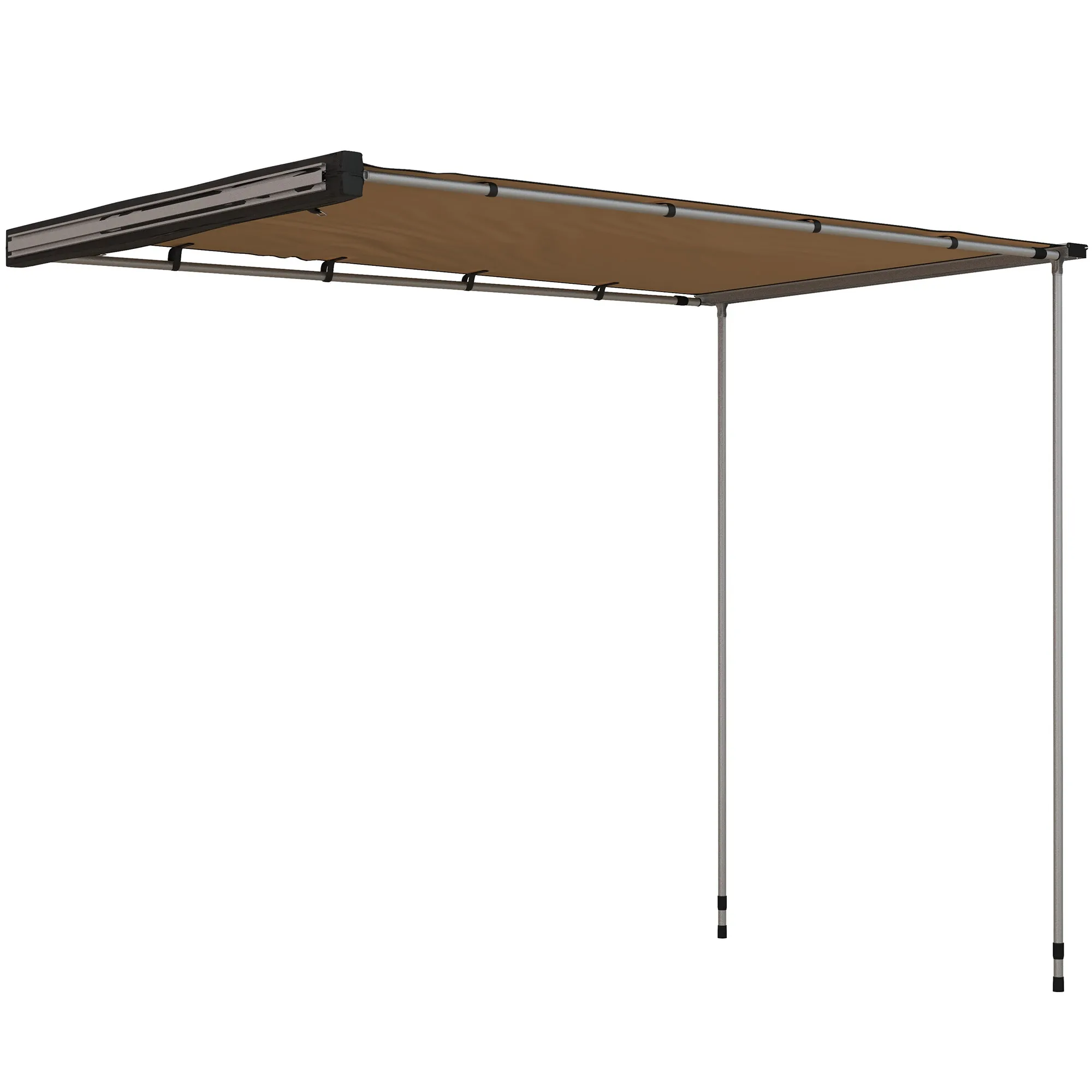Car Side Awning 160L x 250B x 125-225H cm in Khaki