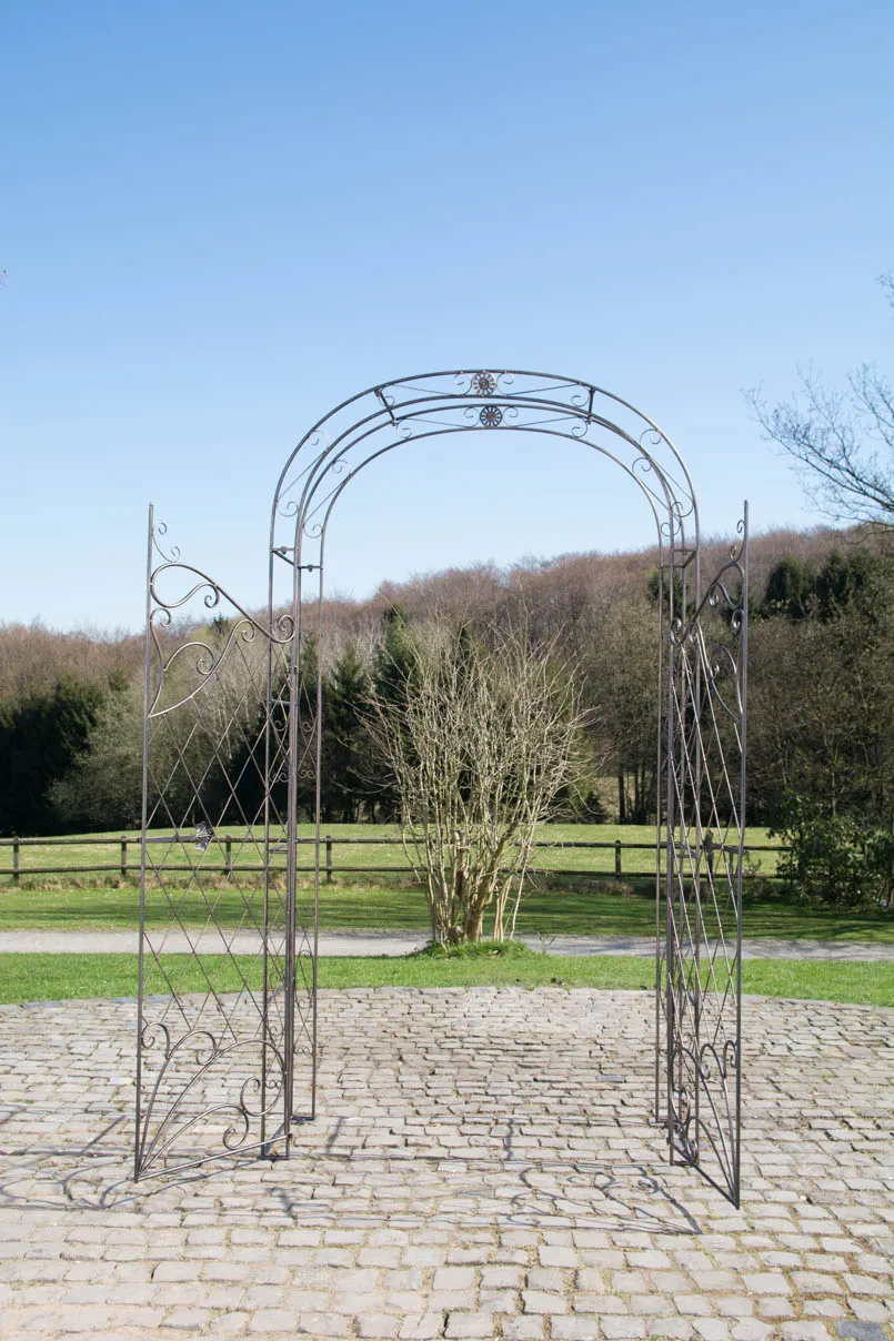 Rosenbogen Melissa mit Tor 220x120x40 cm Bronze