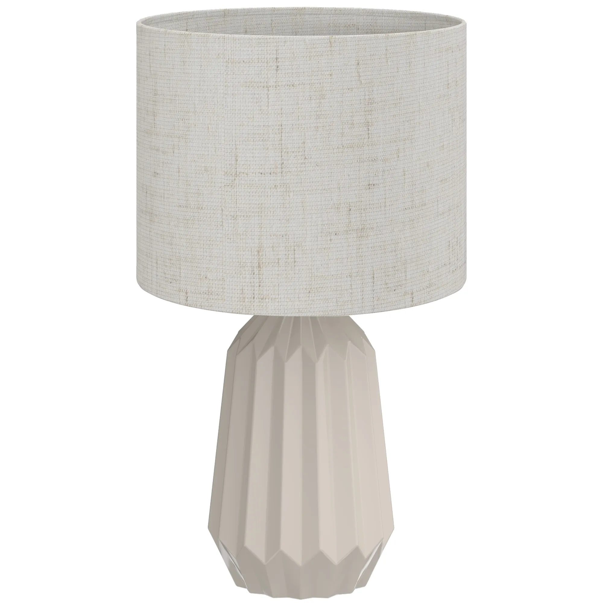Tischlampe Nachttischlampe Keramik Leinen Beige 22x22x39 cm