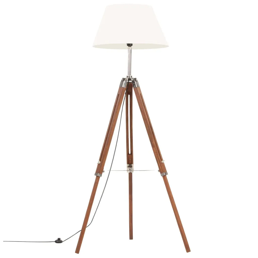 tinkaro Wohnzimmerleuchter ELVAN Teak Massivholz Stativlampe Honigbraun/Weiß tinkaro Wohnzimmerleuchter ELVAN Teak Massivholz Stativlampe Honigbraun/Weiß