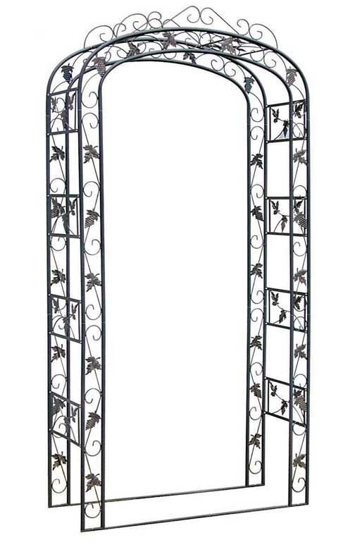 Verzierter Rosenbogen 240x120x45 cm schwarz