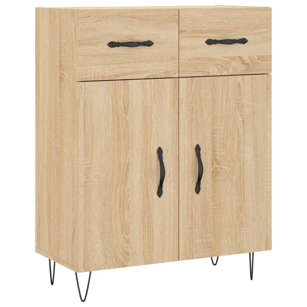 Highboard Sonoma-Eiche 69,5 x 34 x 180 cm aus Holzwerkstoff und Metall