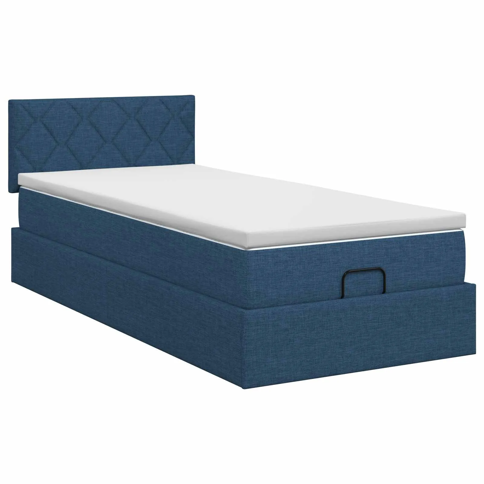 Ottomanbett mit Matratze 90x200 cm Blau