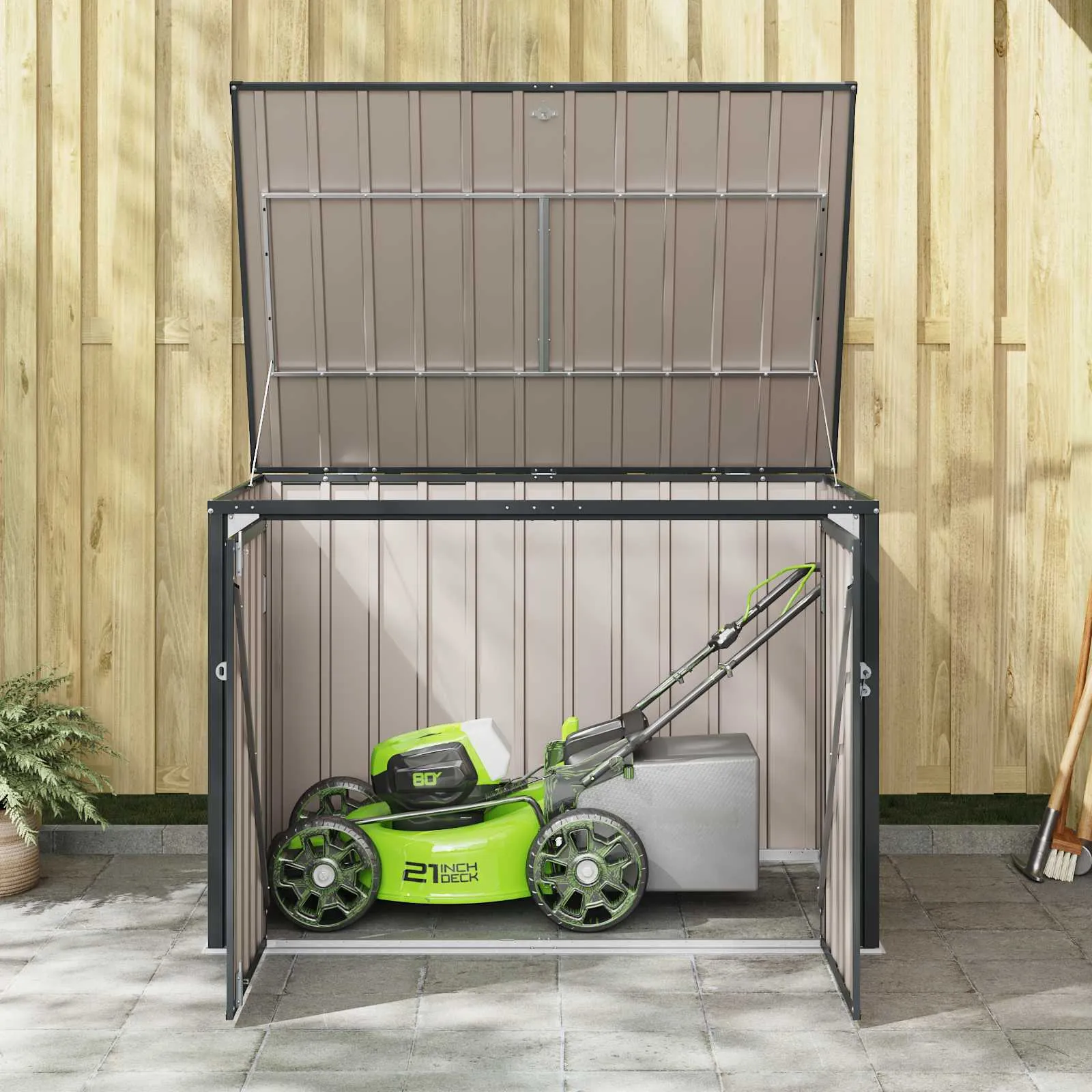 Abschließbare Gartenbox 151,5x107x100 cm Schwarz Stahl