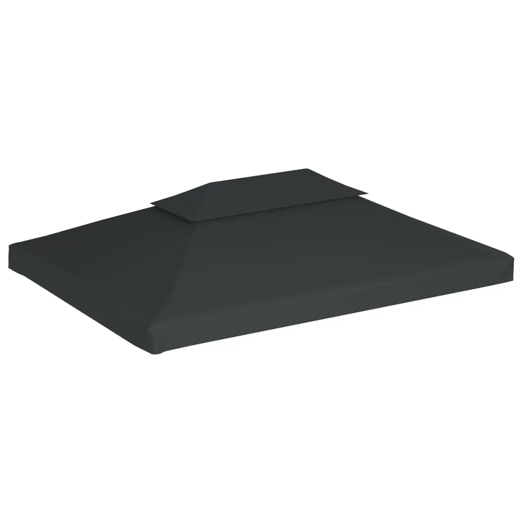 Pavillondach Ersatz 4x3 m Anthrazit mit Kaminabzug und PVC-Beschichtung