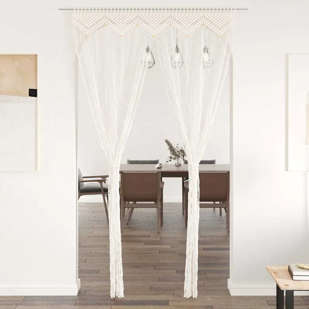 Fadengardine Makramee 140 x 240 cm Creme Baumwolle