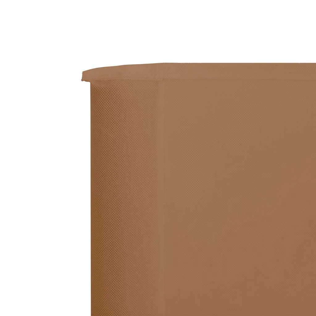 9-teiliger faltbarer Windschutz 1200x160 cm Taupe mit Massivholzpfählen