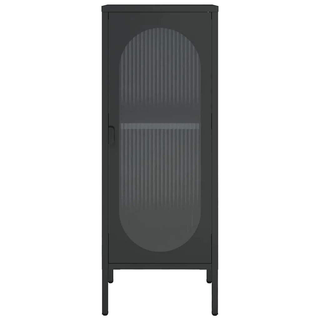 Klassisches Sideboard 40x35x105 cm Schwarz mit pulverbeschichtetem Stahl