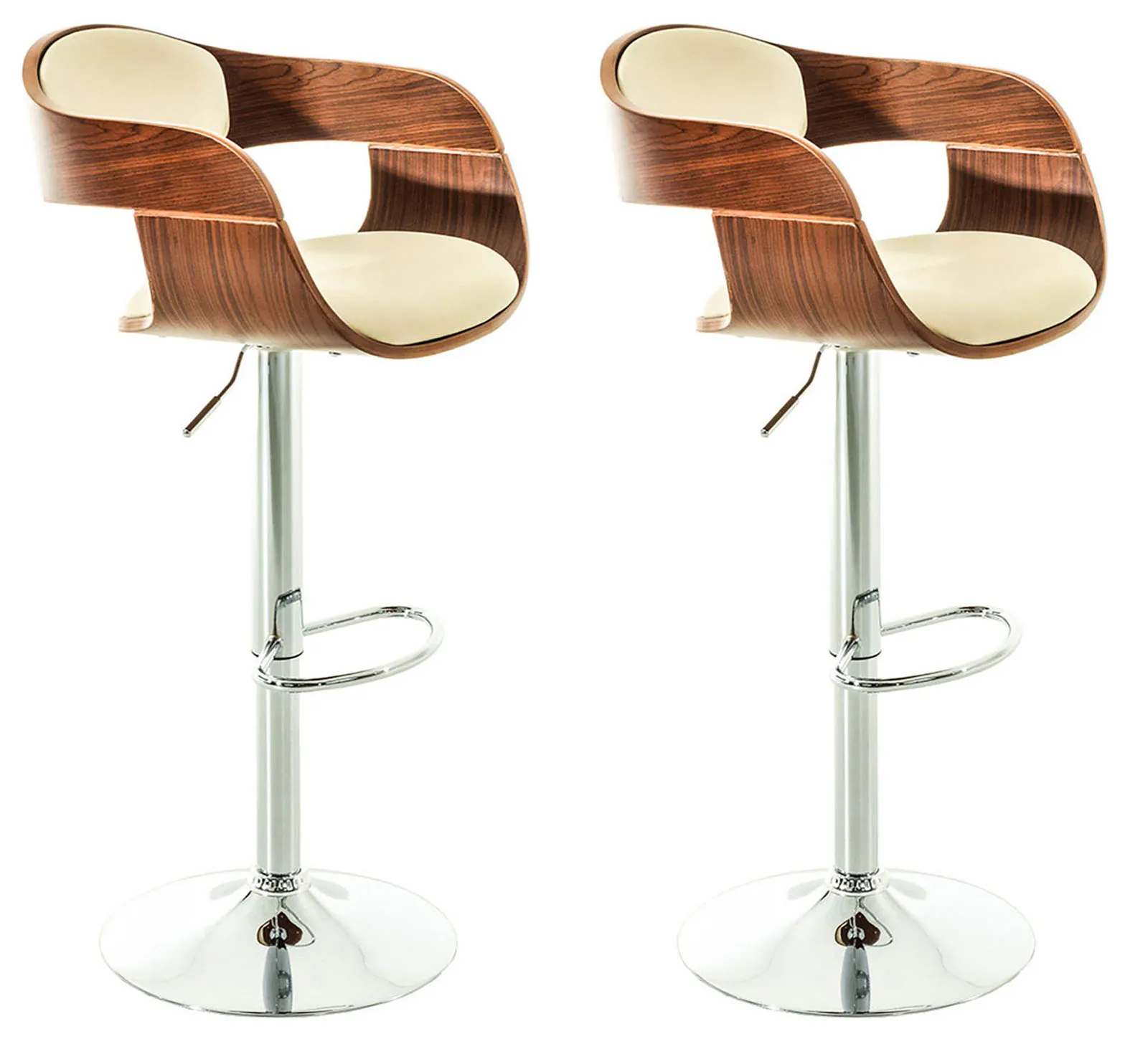 Barhocker Set Kingston 88x50x48 cm walnuss/creme