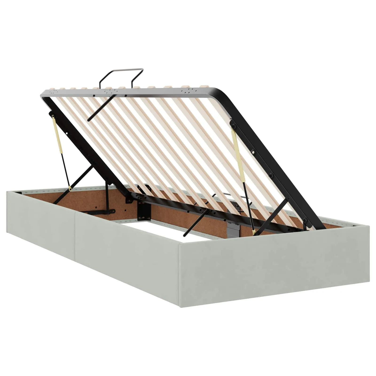 Bett mit LED-Beleuchtung 204 x 100 x 128 cm Hellgrau