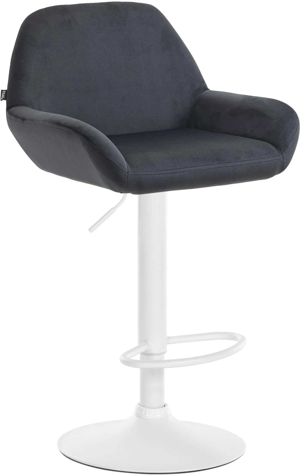 Barhocker Braga Samt 89-109x51x52 cm schwarz