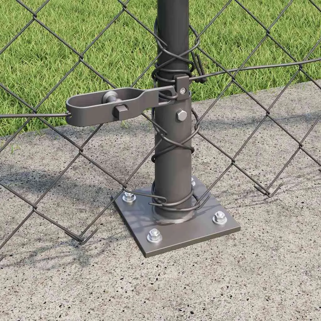 Zaunpfosten Set Grau 1000 x 3,2 x 140 cm