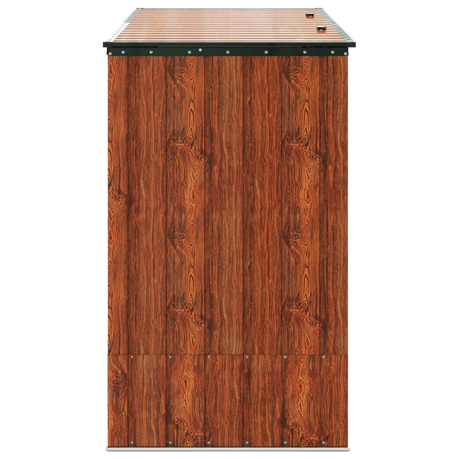 Abschließbare Gartenlagerbox 214x82x132 cm Braun aus Stahl