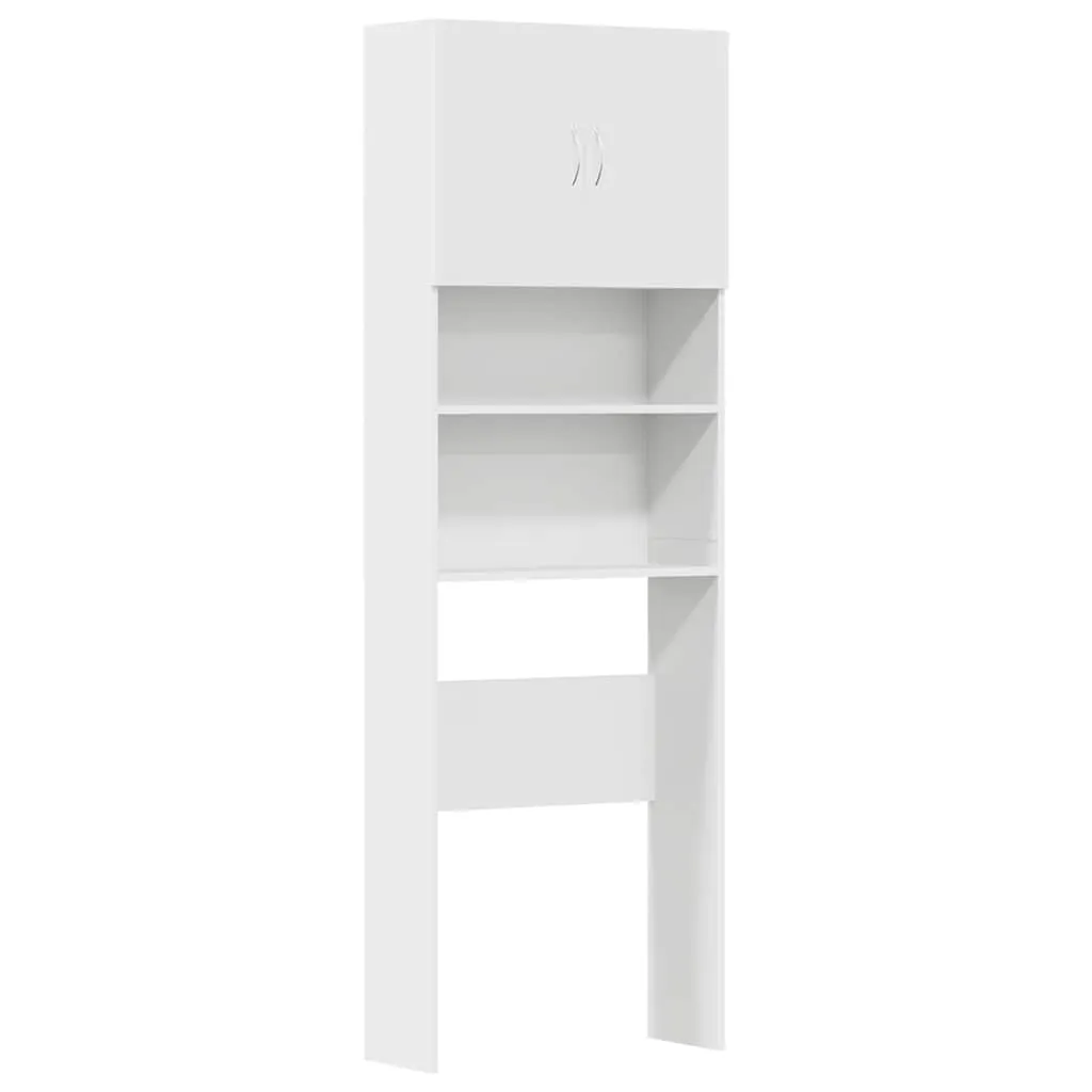 Waschmaschinenschrank Weiß 64x24x190 cm Holzwerkstoff