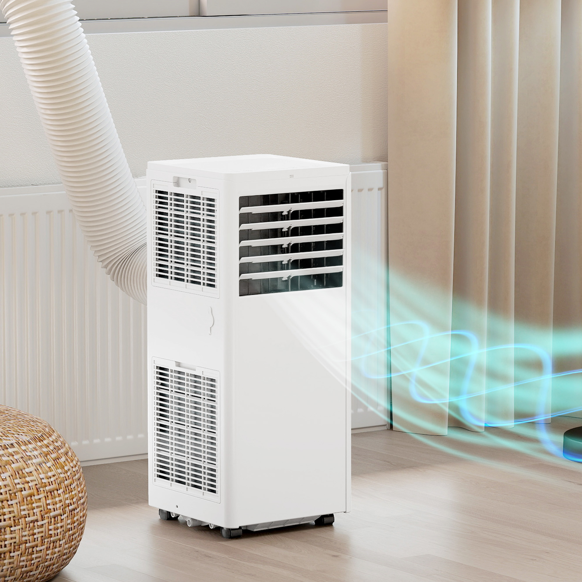 Tragbares Klimagerät 7000 BTU, 4-in-1 Klimaanlage mit Kühlung, Entfeuchter, Ventilator, Schlafmodus