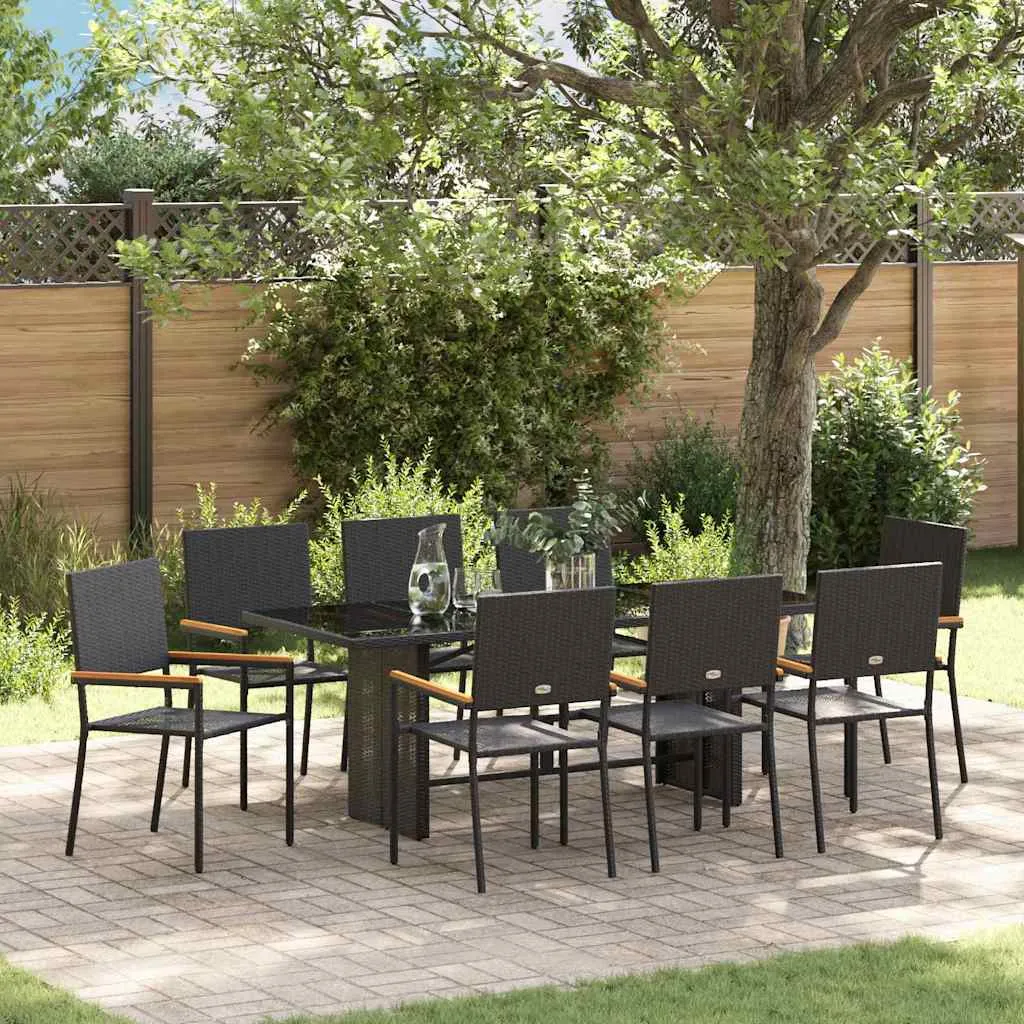Gartentisch-Set Schwarz 190 x 80 x 75 cm für den Außenbereich