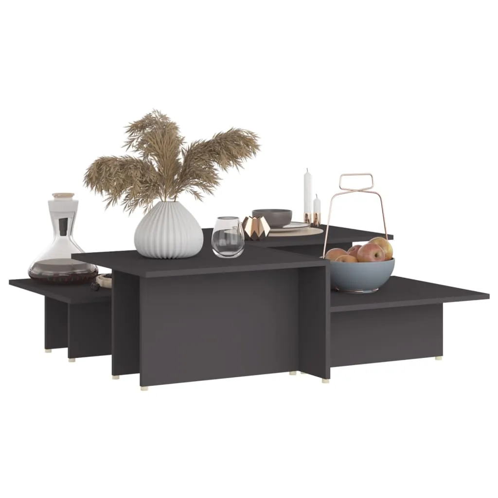 Couchtische 2 Stk. Grau 111,5x50x33 cm Holzwerkstoff