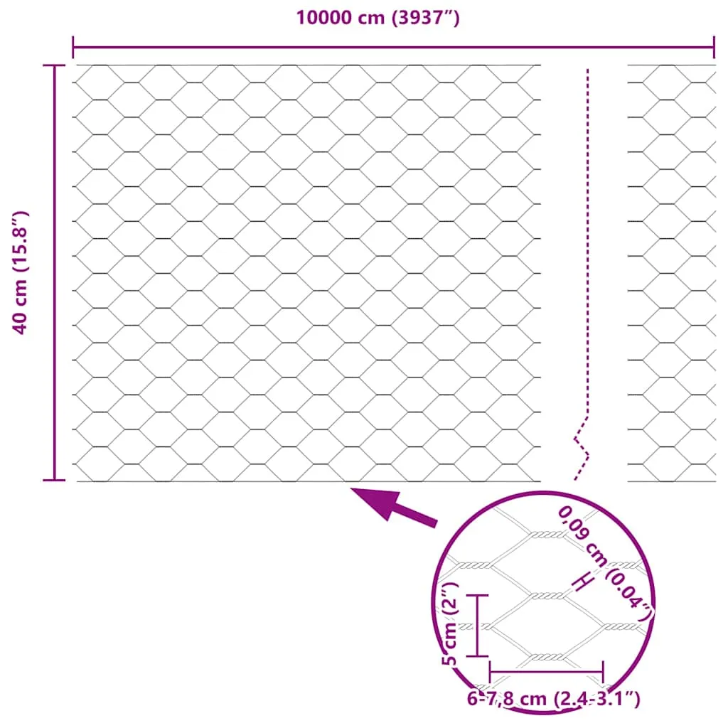 Hexagonzaun PVC Grau 100 x 0,4 m – moderner Garten- und Terrassenzaun