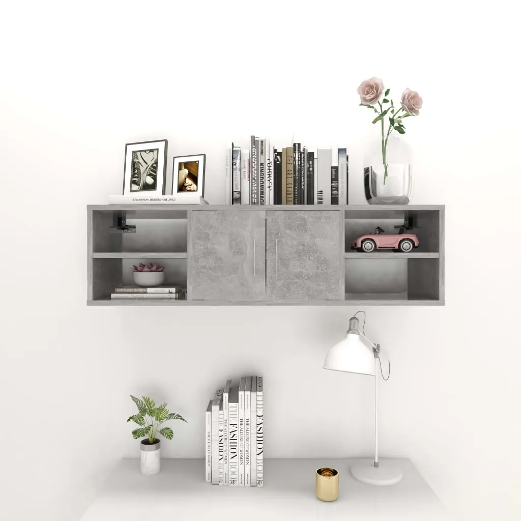 Wandregal Betongrau 102 x 30 x 29 cm aus Holzwerkstoff