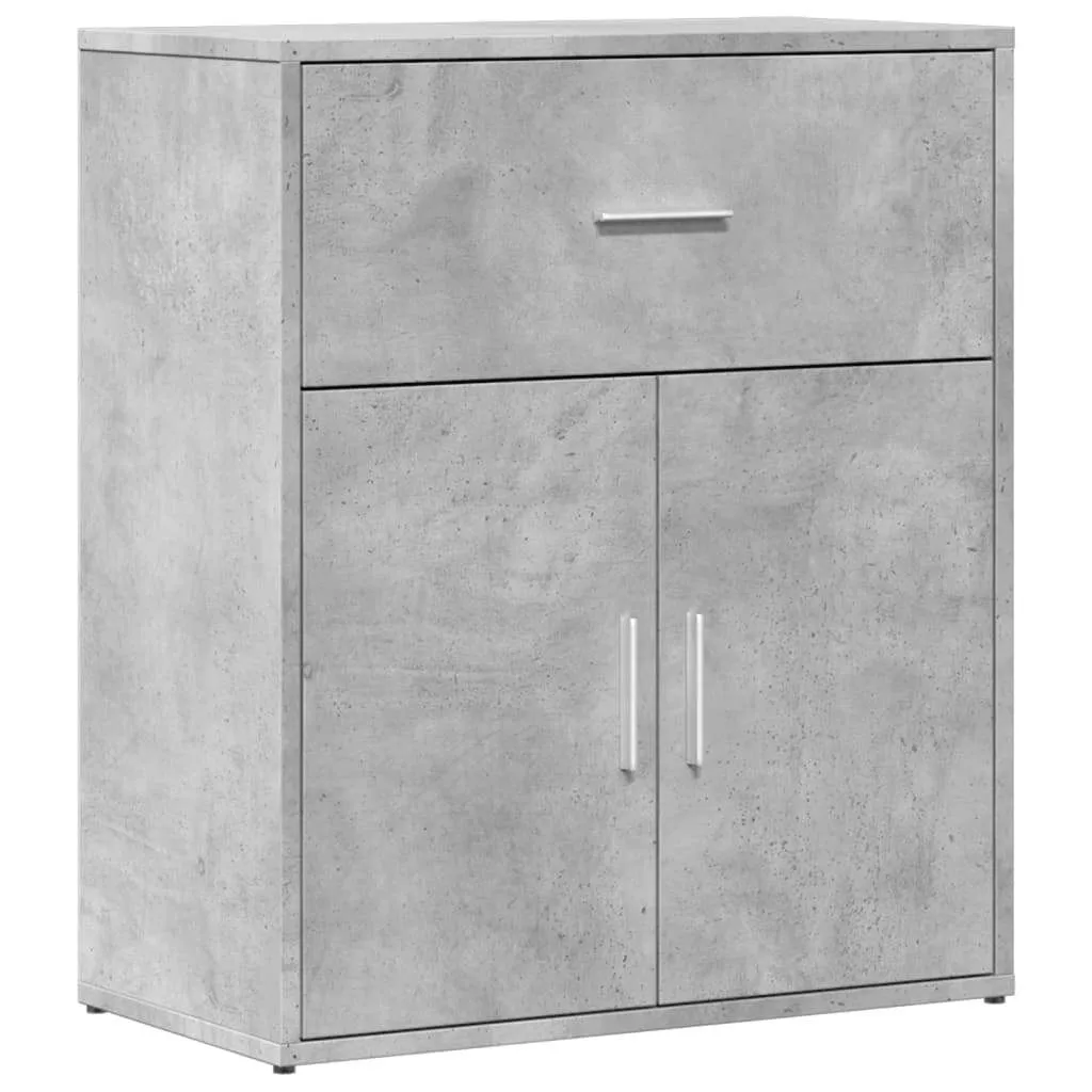 Robustes Sideboard 60x31x70 cm in Betongrau aus Holzwerkstoff