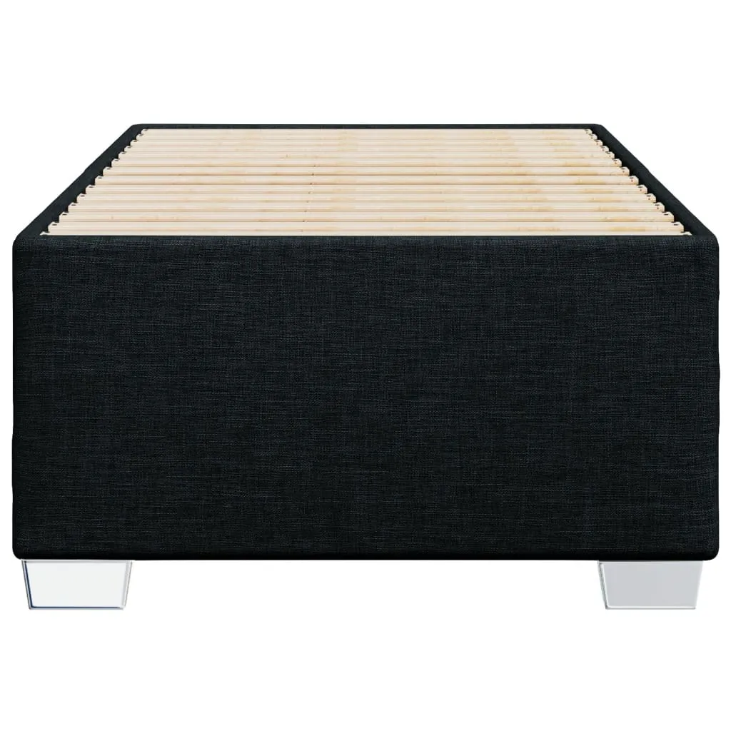 Schwarzes Stoffbett 200 x 80 x 46 cm mit verstärkten Kunststoff-Füßen