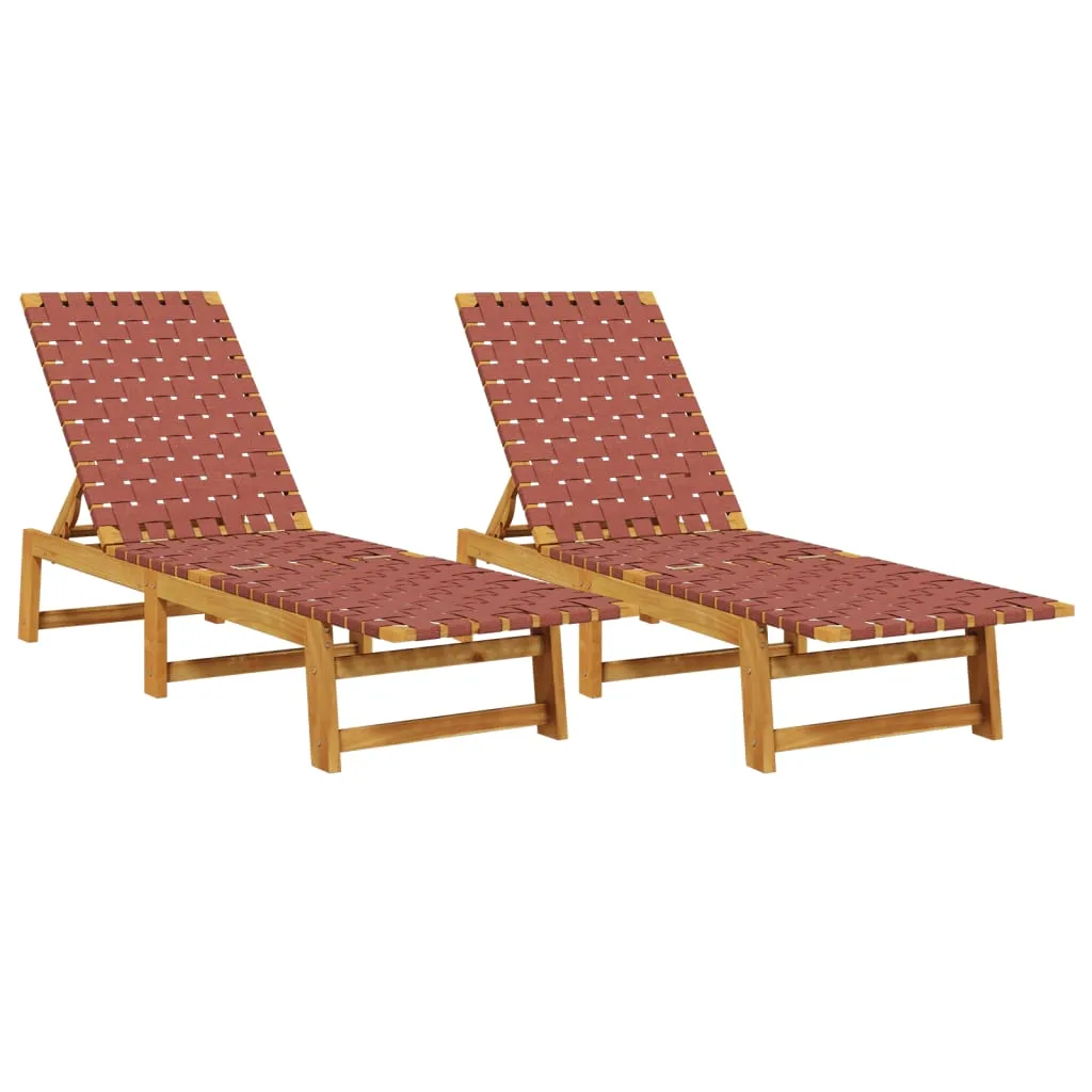 Sonnenliege aus Echtholz mit Stoffbezug, 157x55x60/74/87 cm, Rot-Braun