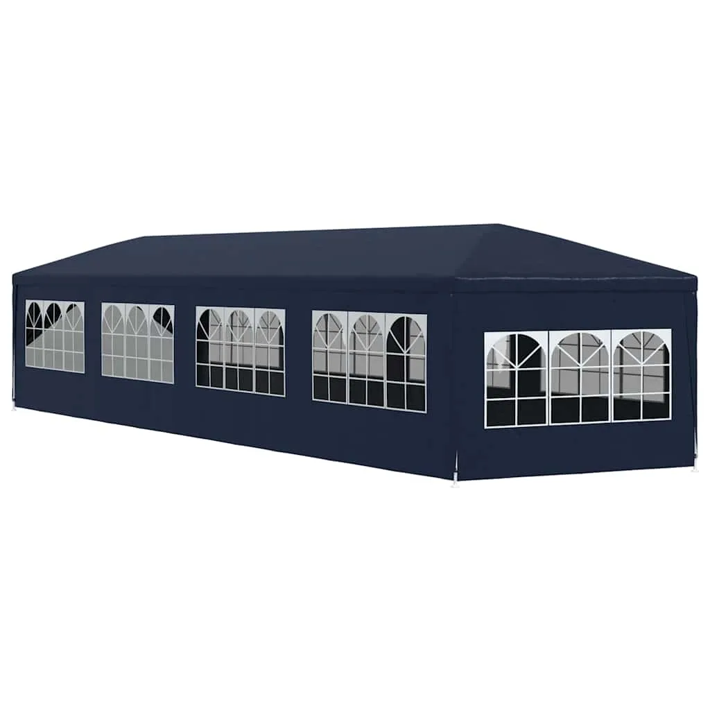 Blaues Gartenzelt 12x3x2,55 m mit Stahlrahmen und abnehmbaren Seitenteilen