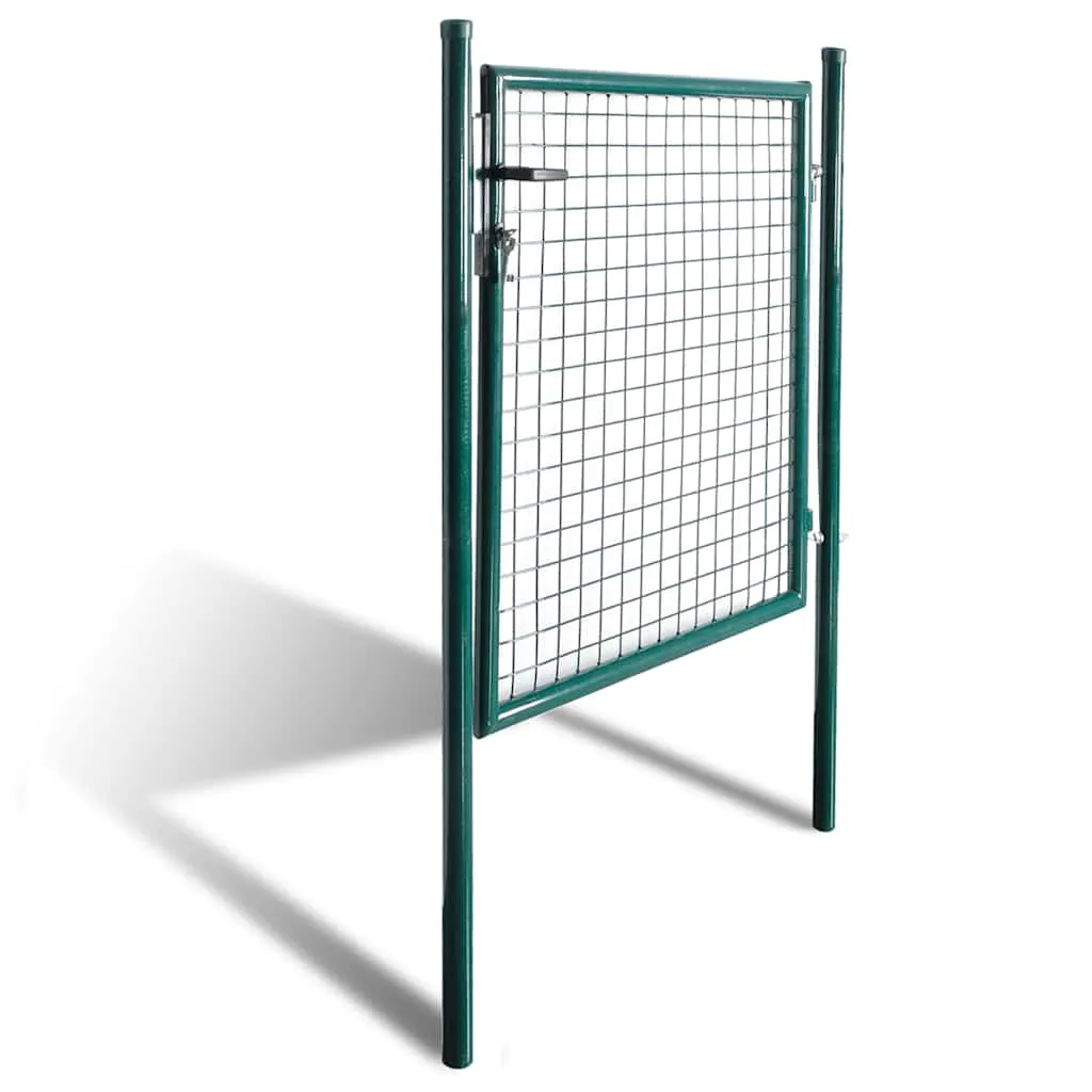Einzeltür-Gartentor 100x100 cm pulverbeschichteter Stahl