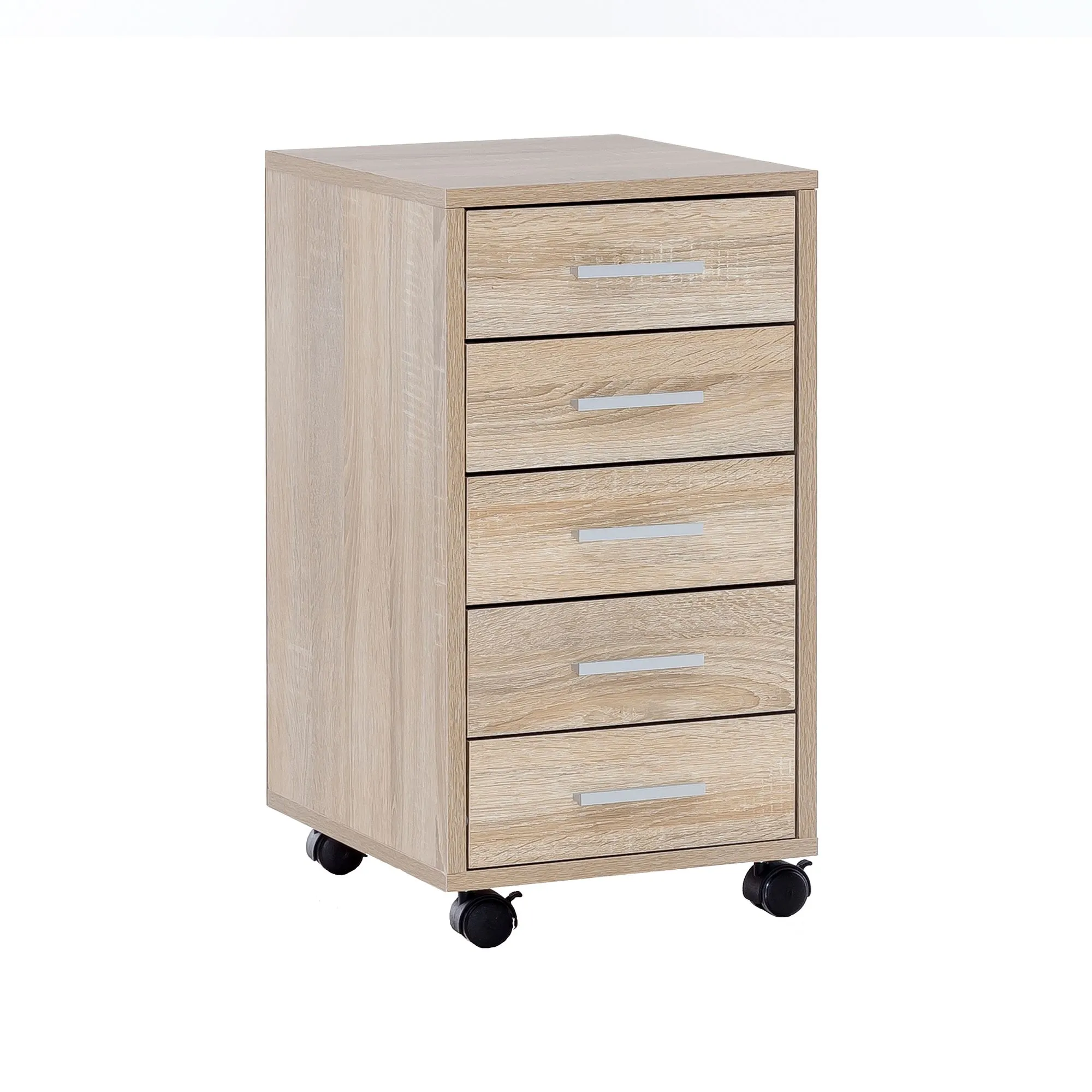 tinkaro Rollcontainer eckig BEATA Holz Schubladencontainer Braun Sonoma tinkaro Rollcontainer eckig BEATA Holz Schubladencontainer Braun Sonoma
