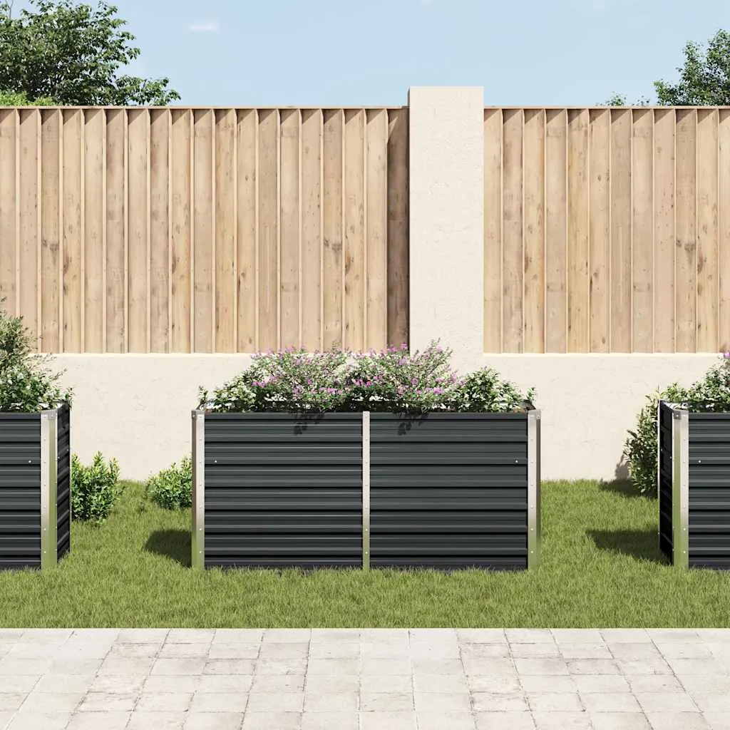 Garten-Hochbeet Metall 160x40x77 cm Anthrazit