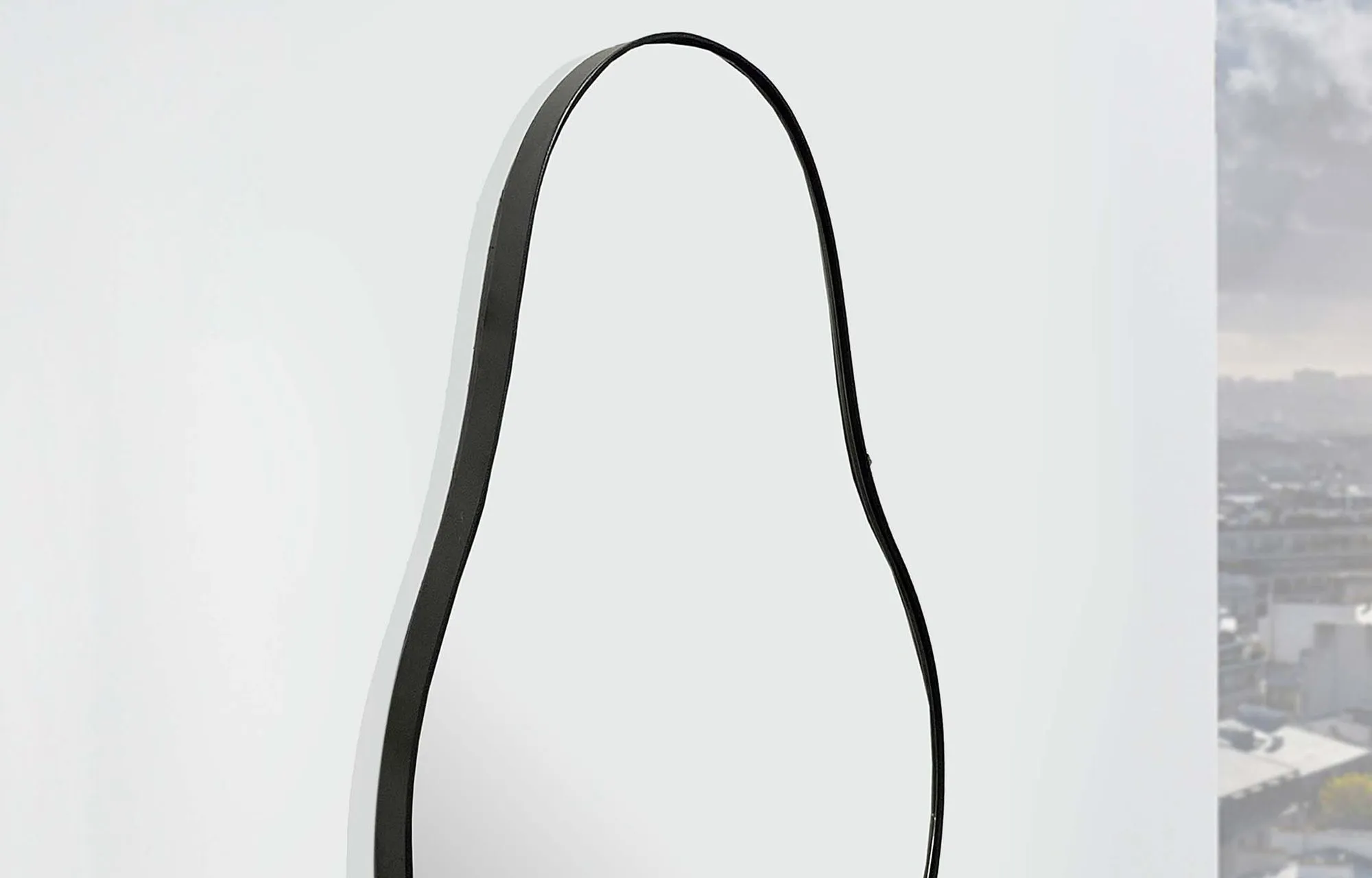 Wandspiegel Asymmetrisch 40x80 cm Metall Design Hängespiegel Schwarz
