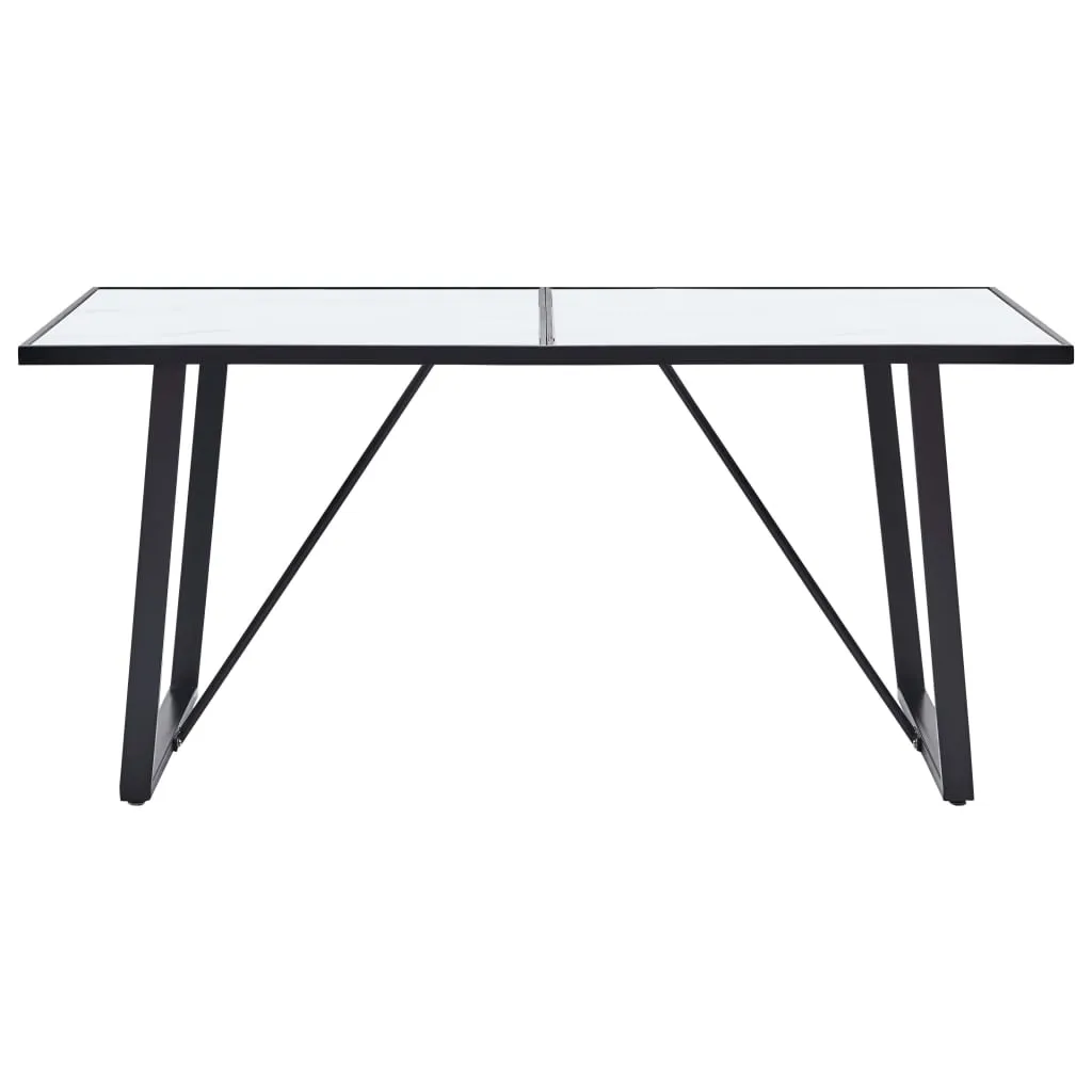 Esstisch Weiß 160 x 80 x 75 cm Hartglas