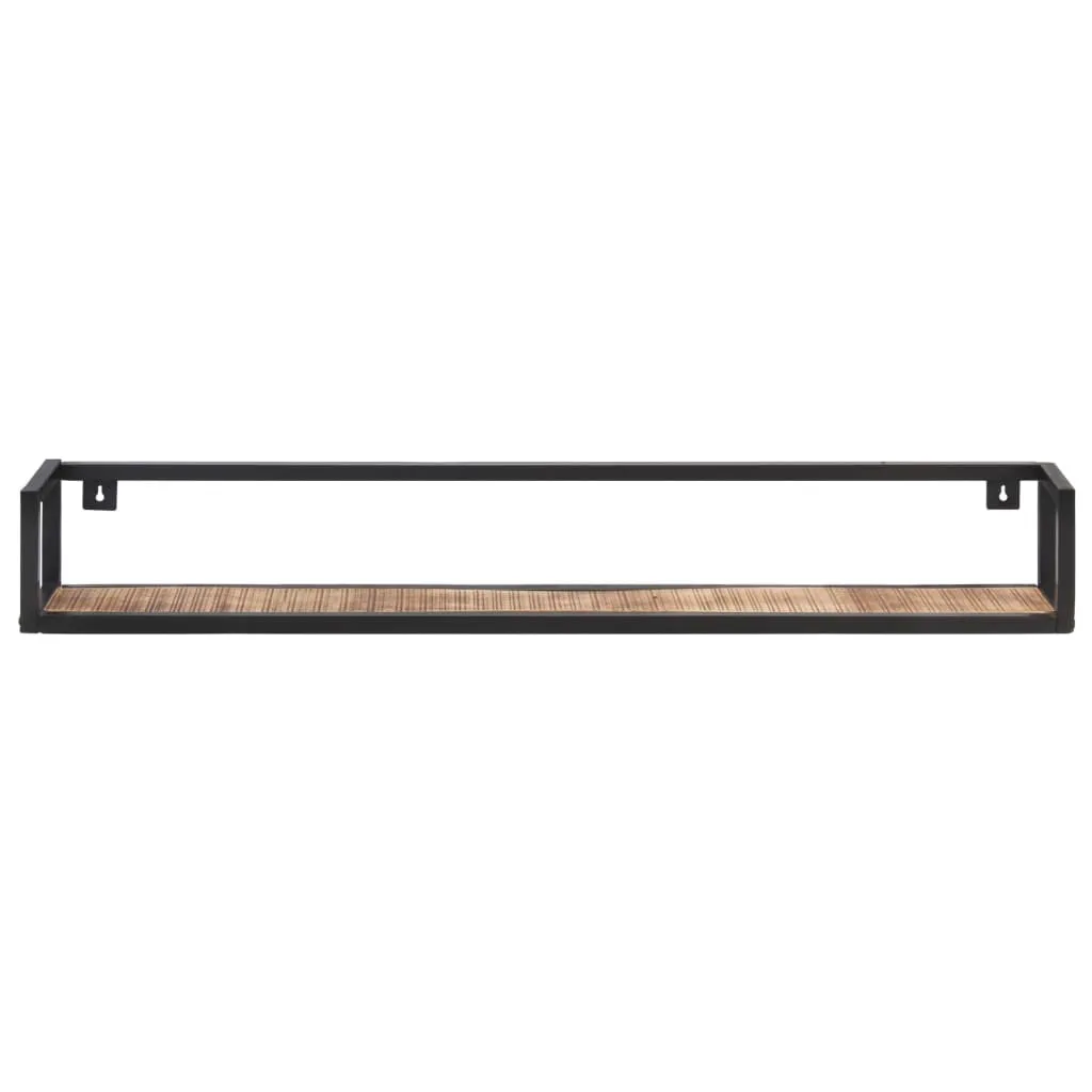 tinkaro Wandregale 2 Stk. MIQUEL Raues Mangoholz Schweberegale Braun/Schwarz
