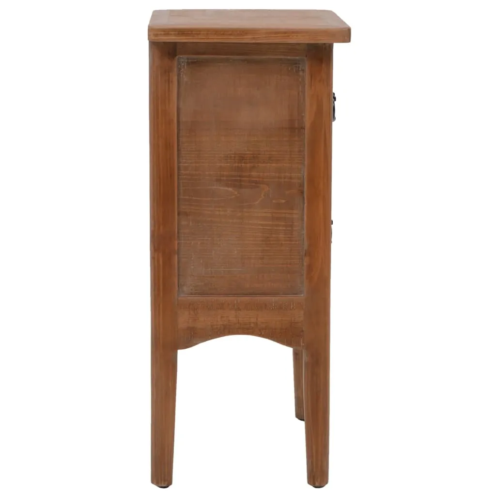 Klassischer Nachttisch aus massivem Holz Braun 40x29x68 cm