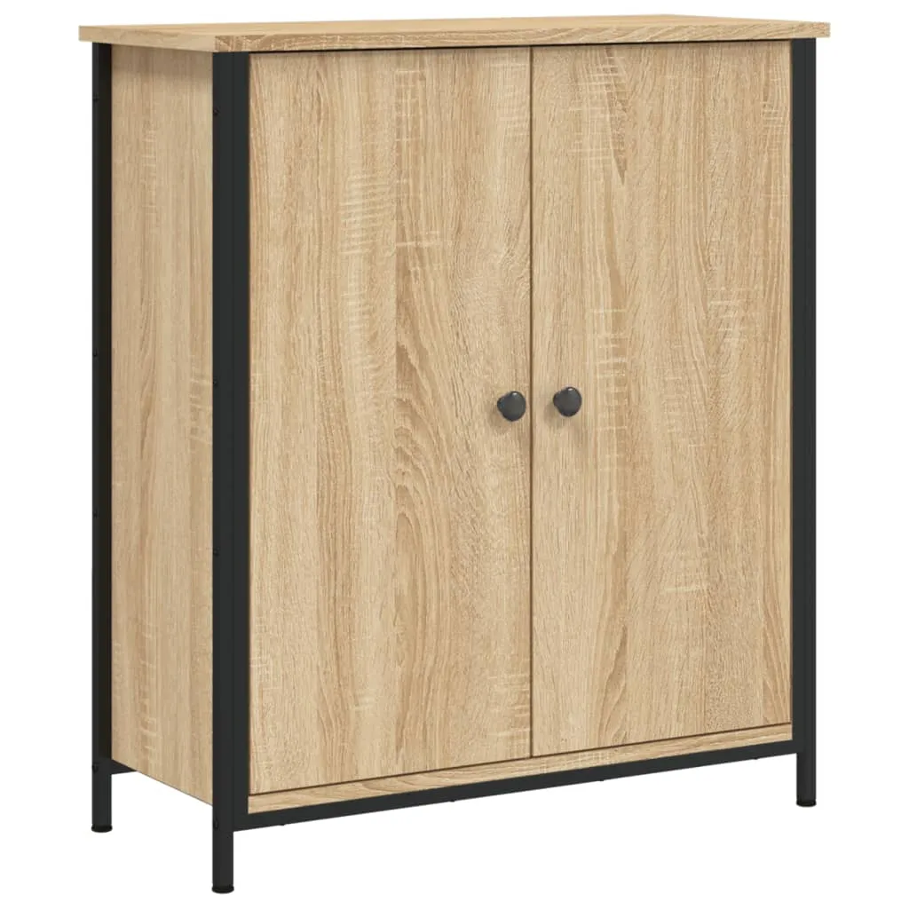 Sideboard 70x30x80 cm Sonoma-Eiche aus Holzwerkstoff und Stahl