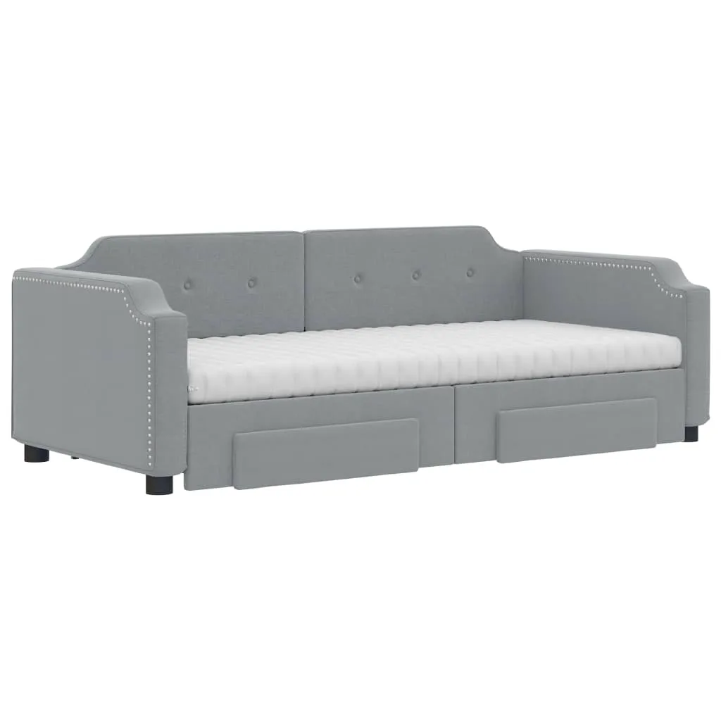 Ausziehbares 2-in-1-Tagesbett Sofa Hellgrau 223x110x66,5 cm