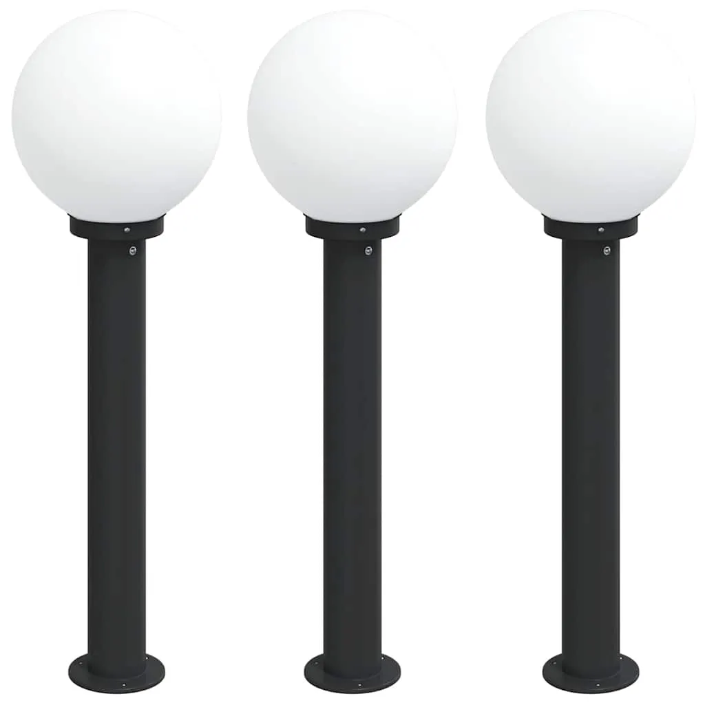 Schwarze Edelstahl Pollerleuchte 25x80 cm mit IP44 Schutz