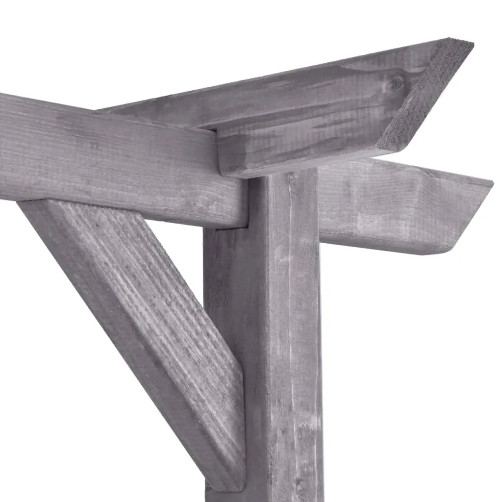 Stilvolle Pergola aus imprägniertem Massivholz 200x40x205 cm Grau